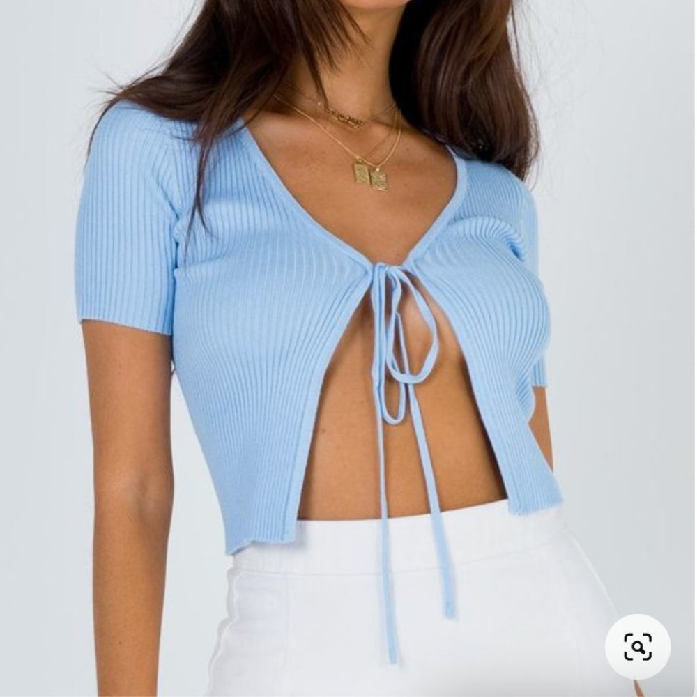 NWOT Princess Polly Blue Oakland Crop Size XS/S